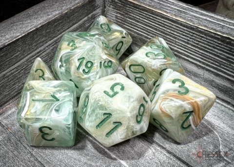 Chessex Marble Green/dark green Polyhedral 7-Die Set cover image