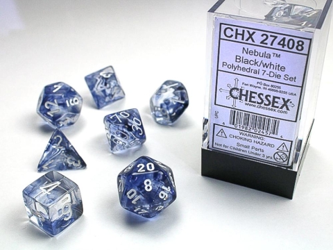 Chessex Nebula Black/white Polyhedral 7-Die Set cover image