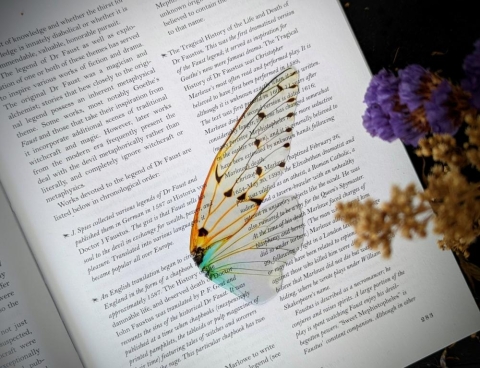 Little Black Bats - Ghost Cicada Wing Bookmark cover image