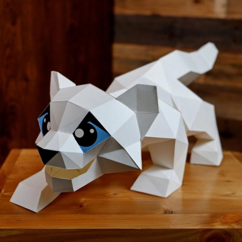 PaperCraft Snow Leopard 3D Origami Model cover image