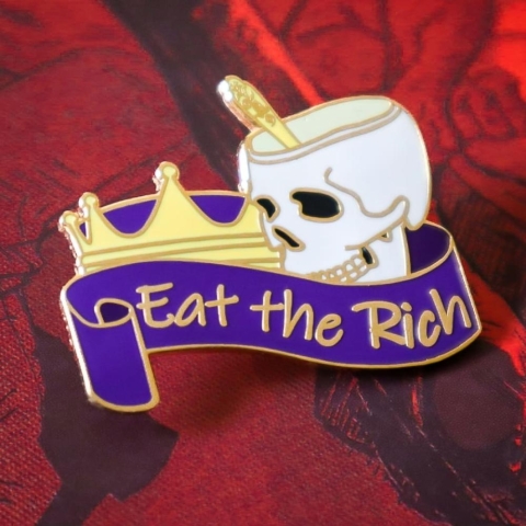 Cunning Linguist - Eat the Rich enamel pin cover image