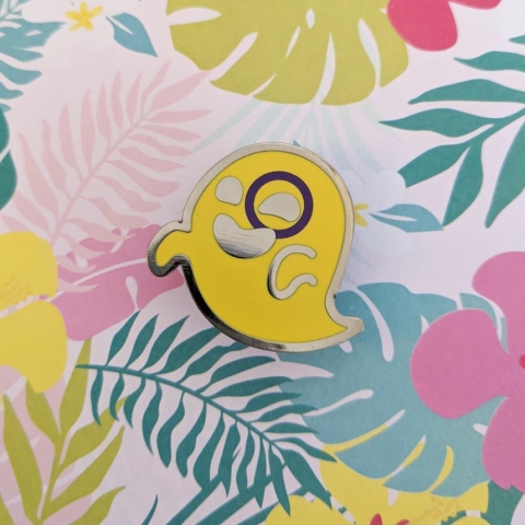 Cunning Linguist - Interspooky ghost enamel pin cover image