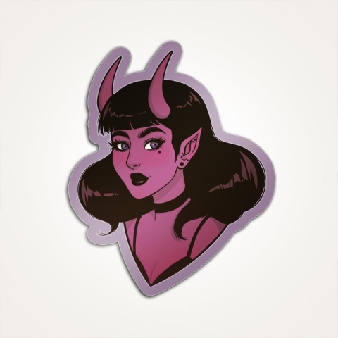 Fabled Creative Co: Purple Summer Demon Girl Sticker cover image