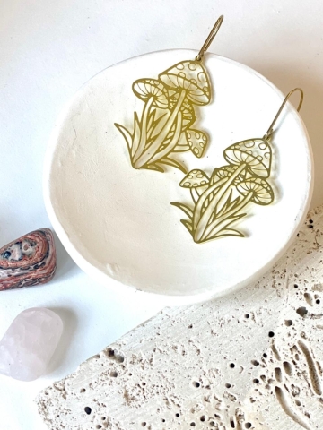 Indie South - Sprouting Mushroom Brass Earrings cover image