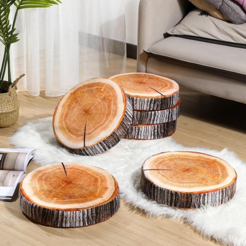 Log Slice Throw Pillow cover image