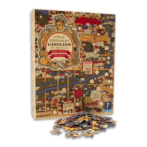 Transit Tees - Chicago Gangland Map 1000 Piece Puzzle cover image