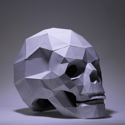PaperCraft Low Poly Skull 3D Origami Model cover image