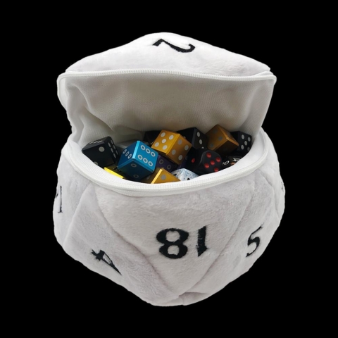Plush d20 Dice Bag: White cover image