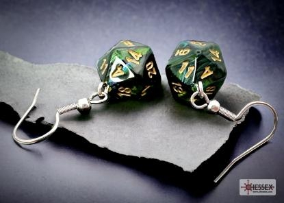 Chessex Hook Earrings - Mini-D20s: Scarab Jade cover image