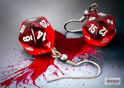 Chessex Hook Earrings - Mini-D20s: Translucent Red cover image