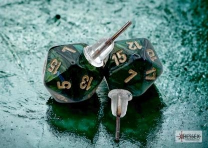 Chessex Stud Earrings - Mini-D20s: Scarab Jade cover image