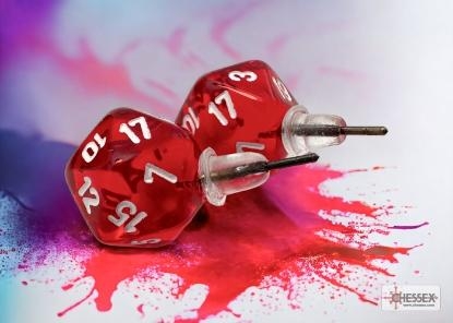 Chessex Stud Earrings - Mini-D20s: Translucent Red cover image