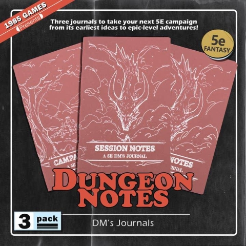 1985 Games - Dungeon Notes: A 5E DM's Journal (Red) cover image