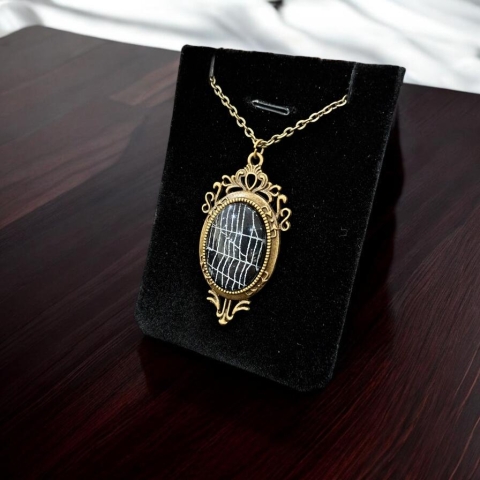 Hell Kitten RVA Pendant: Spiderweb in Brass Filigree cover image