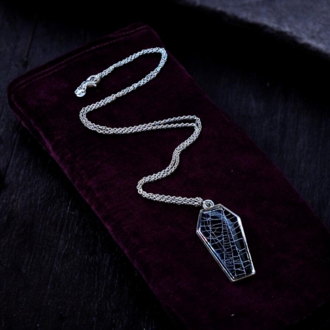 Hell Kitten RVA Pendant: Spiderweb in Silver Coffin cover image