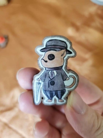 Joan of Art wooden pin: Exquisite Plague Doctor Felix Feline cover image