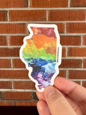 AbstractbyRabrams Sticker: Illinois State (Rainbow) cover image