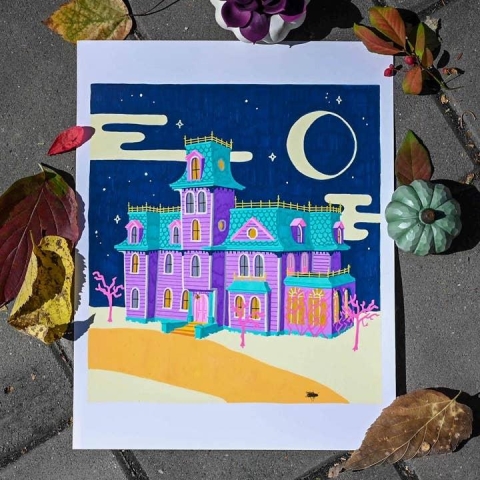 Comfhaus Art Print 8x10: Horror Houses — Addams Family cover image