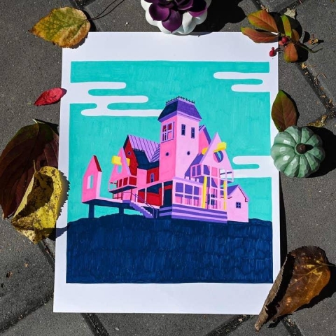 Comfhaus Art Print 8x10: Horror Houses — Beetlejuice cover image