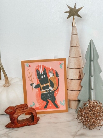 Bunny Dee Greeting Card: Krampuss Cat cover image