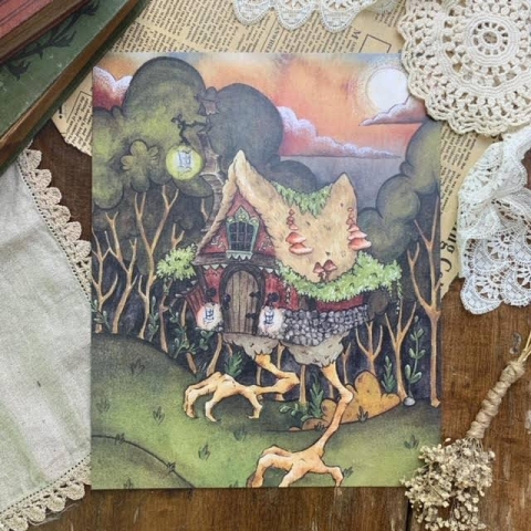 Fogbarrow Art Print 8x10: Baba Yaga's Hut cover image