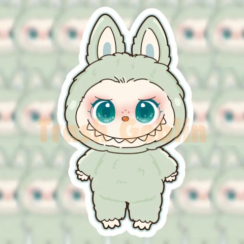 Trash Goblin Vinyl Sticker: Labubu — Pastel Green cover image