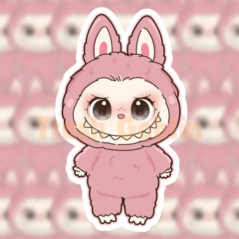 Trash Goblin Vinyl Sticker: Labubu — Pink Berry cover image