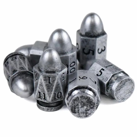 DND Dice: Resin 7-Die Set—Silver Bullets cover image