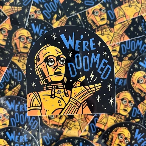 Rather Keen sticker: We're Doomed (C-3PO) cover image