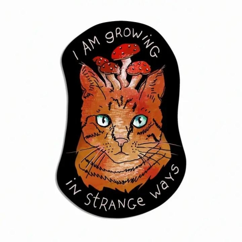 BoyPilot Goods Sticker: Mushroom Cat - I am Growing in Strange Ways cover image