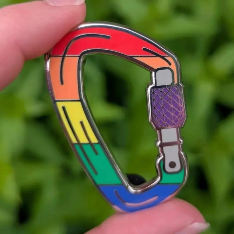 WanderSlut Enamel Pin: Pride Carabiner — Queer cover image