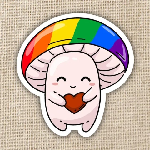 Kingdom of Threads Sticker: Pride Flag Mushroom — Gay cover image