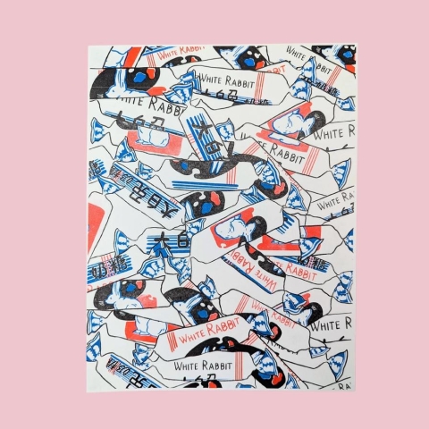 Christina Hu Risograph 8.5x11: White Rabbit Candy cover image