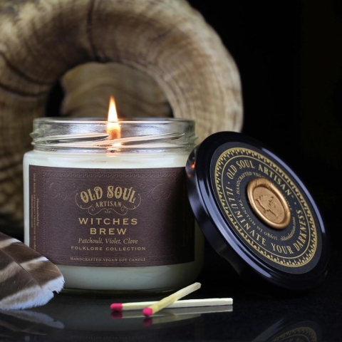 Old Soul Artisan 12 oz. Soy Candle: Witches Brew (Patchouli, Violet, Clove) cover image