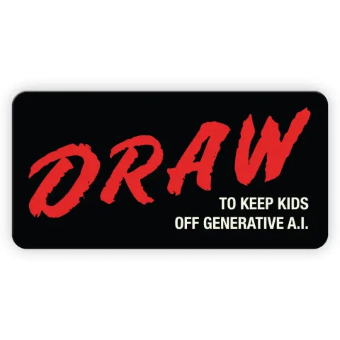 Harebrained! Sticker: DRAW to Keep Kids Off Generative A.I. cover image