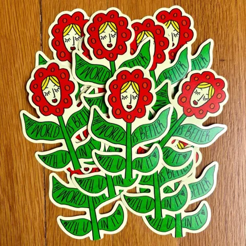 Anna Liz Heart Designs Sticker: The world is better with U in it cover image