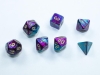 Chessex Mini-Polyhedral 7-Die Set: Gemini - Purple-Teal/Gold cover image