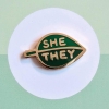 misomomo Pronoun Leaf Pin: she/they cover image
