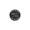Black & Gold Enamel Pronoun Pin with Rubber Back: Any/All cover image