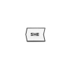 Magnetic Enamel Pronoun Badge Tile: She / White cover image
