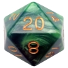 Mega Acrylic D20: Green/Light Green with Gold Numbers cover image