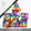 DND Dice: Resin 7-Die Set—Rainbow Rave (Glow in the Dark) cover image