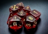 Chessex Polyhedral 8-Die Set: Translucent - Crimson/Gold (with bonus die) cover image
