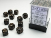 Chessex 12mm 36d6 Dice Block: Opaque - Black/Gold cover image