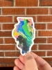 AbstractbyRabrams Sticker: Illinois State (Neon) cover image