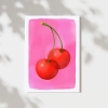 Cryptic Paper Co. Art Print 9x12: Neon Pink & Red Cherries cover image