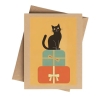 Cryptic Paper Co. Greeting Card: Black Cat & Christmas Presents cover image