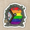 Kingdom of Threads Sticker: Gay Pride Fairy Door — Love Wins cover image