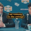 Unexpected Flair Enamel Pin: Heated Rivalry - I'm Coming to the Cottage cover image