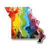 AbstractbyRabrams State Sticker: Missouri (Rainbow) cover image